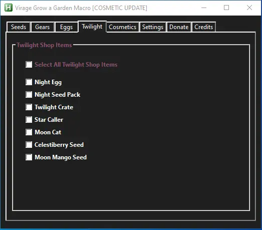 Twillight Shop Automation Macro feature