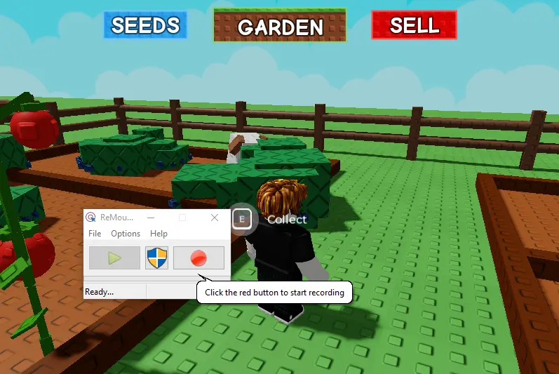 Macro recording on Grow a garden with TinyTask